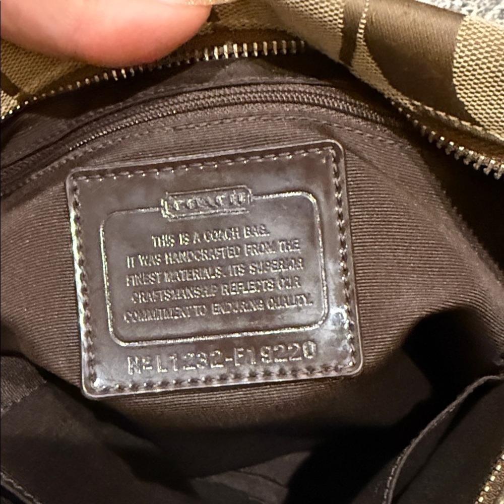 Coach Tan and Brown Signature Shoulder Bag gallery tote purse handbag designer - Picture 9 of 12